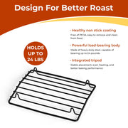 TreeLen V Shape Roasting Rack, Non-Stick Wire, 10 x 8 Inch, Black