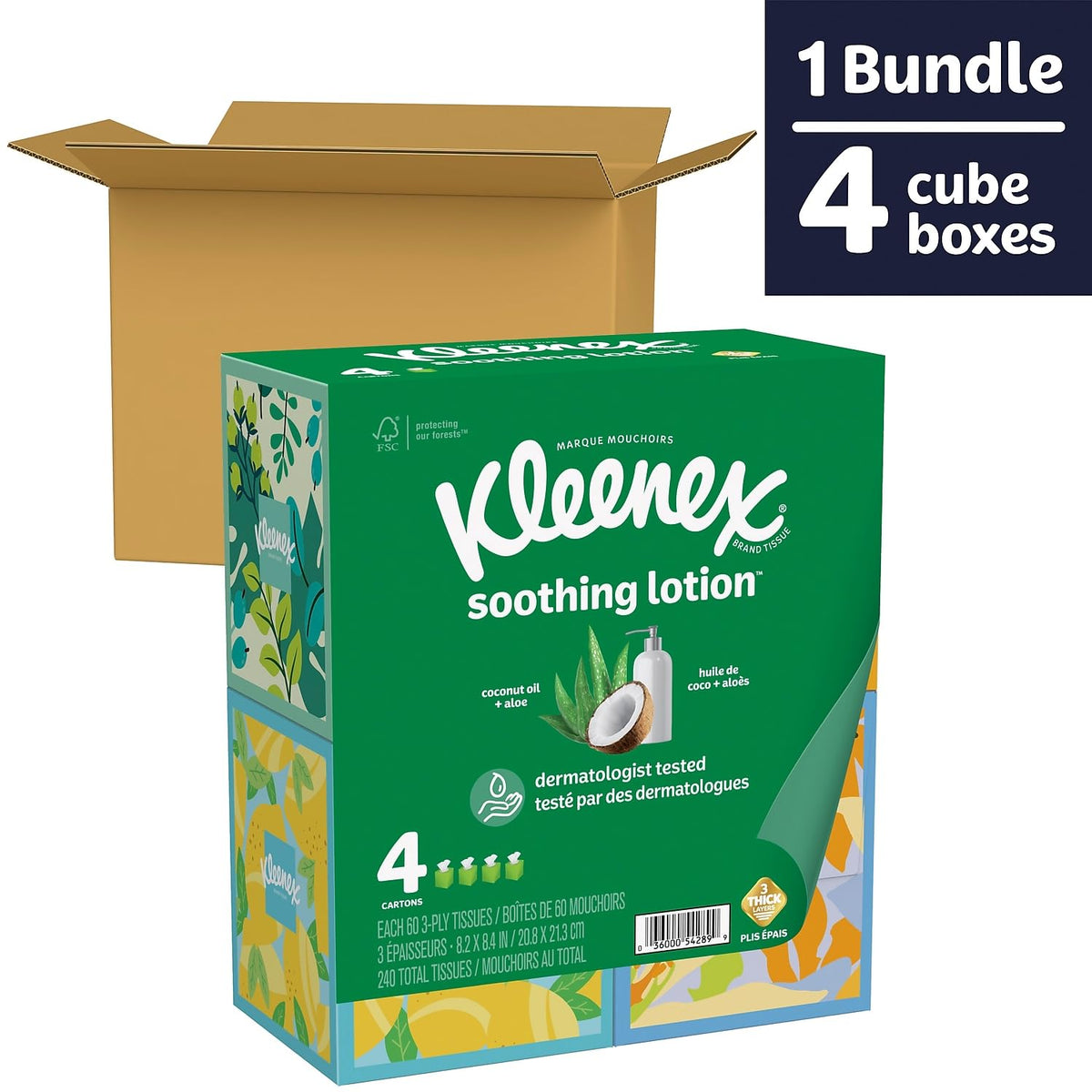 Soothing Lotion Tissues by Kleenex – 32 Count (Pack of 1), Bamboo, White, Model 54289