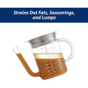 HIC Kitchen Fat Separator Pitcher, Borosilicate Glass, 32 Ounces, Clear