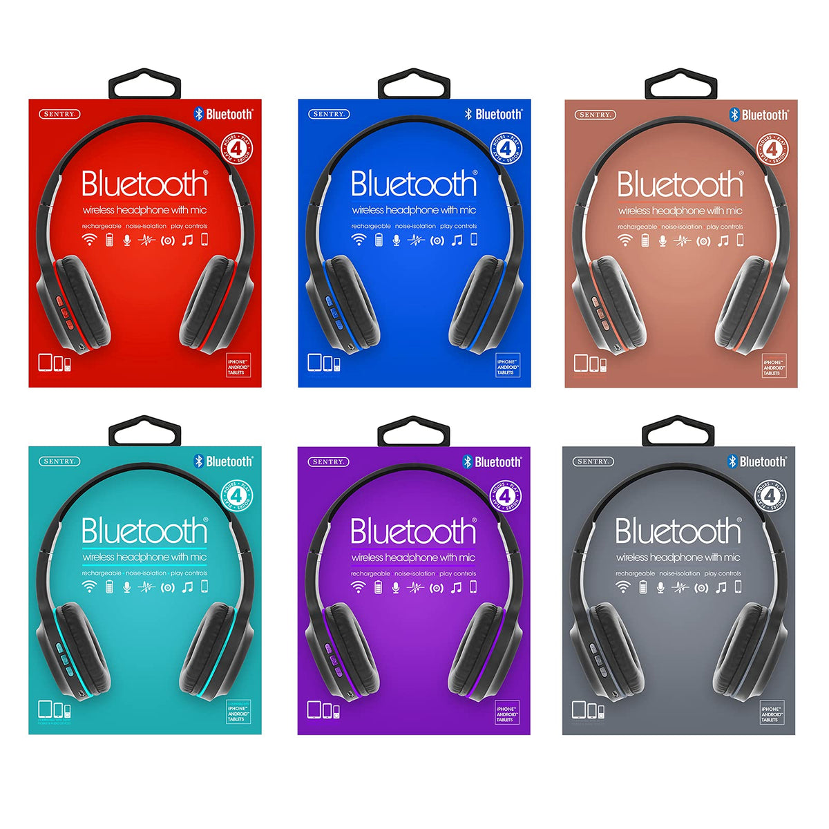 HPXBT105 Bluetooth HEAPHONE Assorted by SENTRY – Regular, Plastic, Assorted, Model EC-WLHEA