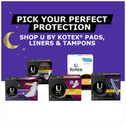 AllNighter Ultra Thin Overnight Pads with Wings by U by Kotex – 28 Count (Pack of 1), Cotton, Model 062920