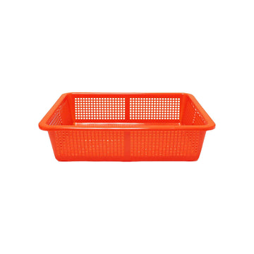 Colander/Basket, 15-1/4" x 12-1/4", Rectangular, Perforated, Durable, Stackable, Plastic, Blue by Thunder Group – Model PLFB004