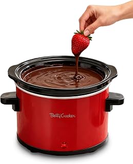 Betty Crocker 0.7-Quart Mini Slow Cooker & Chocolatier, BC-2555R, Red
