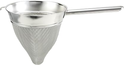 Winco 10" Stainless Steel Bouillon Strainer, Extra Fine Mesh, Stainless