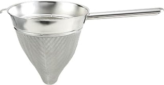 Winco 10" Stainless Steel Bouillon Strainer, Extra Fine Mesh, Stainless