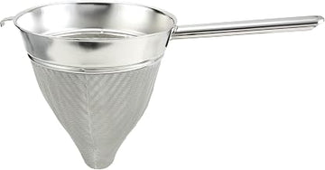 Winco 10" Stainless Steel Bouillon Strainer, Extra Fine Mesh, Stainless