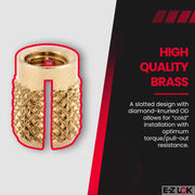 E-Z LOK 8-32 Pack of 50 / One Size / Brass Press-In Inserts