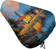 Lakeside Town Scenery Bike Seat Cover Bicycle Saddle Protective Cover