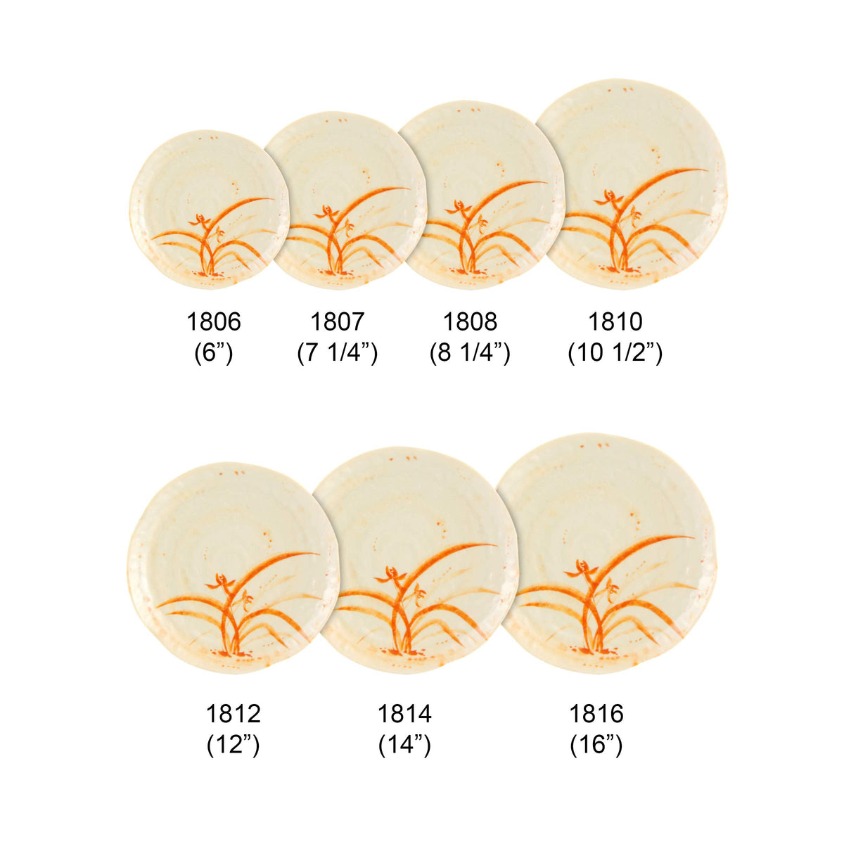 Gold orchid melamine dinnerware collection 6" lotus shape plate by Thunder Group – Large, Melamine, Beidge, Model 1806