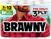 Tear-A-Square 3-Ply Paper Towels by Brawny – 100 Sheets (Pack of 6 New), Paper, White, Pack of 6, Model 445885