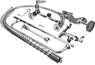 T&S Brass B-0133-ADF14-B Easyinstall Pre-Rinse Spring Action Wall Mount 8-Inch Centers with 14-Inch Add-On Faucet and Wall Bracket, Chrome
