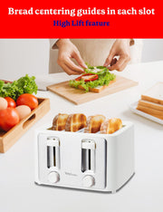 4-Slice Toaster by Betty Crocker – 4-Slice, Plastic, White, Model BC-5635W