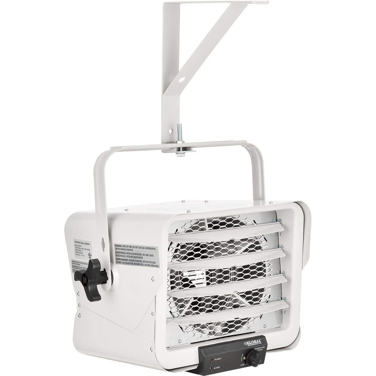 Electric Garage Unit Heater With Thermostat by Global Industrial – 14.75"L x 18.94"W x 17.5"H, Steel, Gray, Model PH-954
