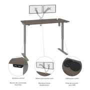 Bestar Bark Grey / 60W x 30D / Modern Monitor Stands