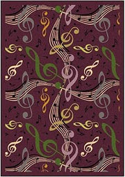 Joy Carpets Kid Essentials Music & Special Needs Virtuoso Rug, Plum, 3'10" x 5'4"