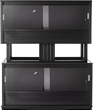 New Age Pet ECOFLEX Two Large Reptile Enclosures with Matching Stacker Combo Set in Black