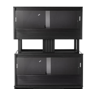ECOFLEX Two Large Reptile Enclosures with Matching Stacker Combo Set in Black by New Age Pet – Large, Plastic, Black, Model EHRML17X2-S31-02L