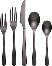Oneida 894805 Kenbrook Black Tumbled 20 Piece Everyday Flatware Set, Service For 4
