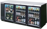 Beverage Air BB78HC-1-FG-B Three-Section Refrigerated Food Rated Back Bar Storage Cabinet, NSF