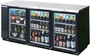 Beverage Air BB78HC-1-FG-B Three-Section Refrigerated Food Rated Back Bar Storage Cabinet, NSF