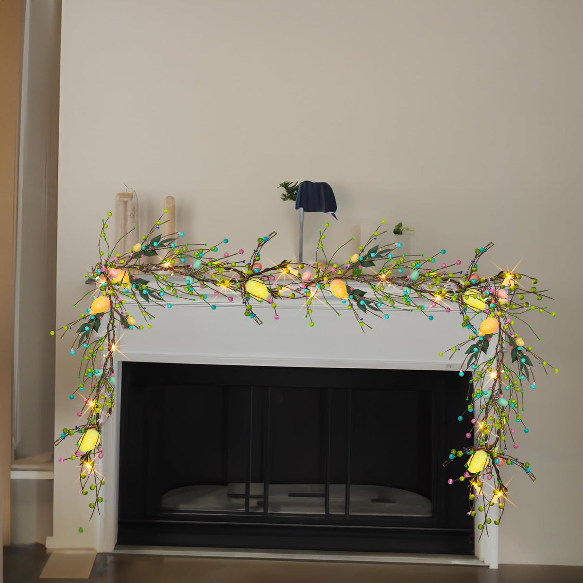 6 FT by NEROSUN – 1 Pack, Plastic, Green, Model Easter Egg Garland