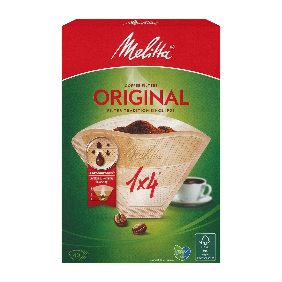 Classic Filter Papers 1x4 40 Pack 100g by Melitta – Commercial Grade