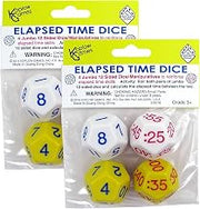 Koplow Elapsed Time Dice, Assorted Colors, 2 Pairs/Pack, 2 Packs (KOP18848-2)