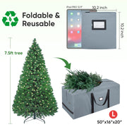 Baleine Christmas Tree Storage Bag, 900D Oxford Canvas, 7.5 Foot, Grey