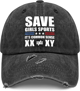 Save Girls Sports, Itis Common Sense for Women Soft Washed Distressed Baseball Cap