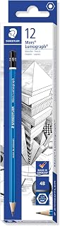 STAEDTLER Mars Lumograph 4B Graphite Art Drawing Pencil, Medium Soft, Break-Resistant Bonded Lead, 12 Pack, 100-4B