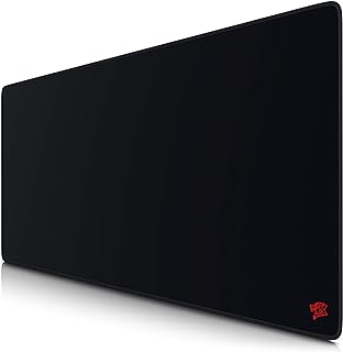 CSL - XXL Gaming Mouse Pad - Icon Red Design - 35 x 16 inches - Extra Large Office Mouse mat - Finely Woven Fabric, Non-Slip Rubber Base - Improved Precision and Speed - Washable Table mat