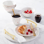 Garnet Bay 12-Piece Dessert Set by Lenox – 12 Count, Porcelain, Red, Pack of 12, Model 896839