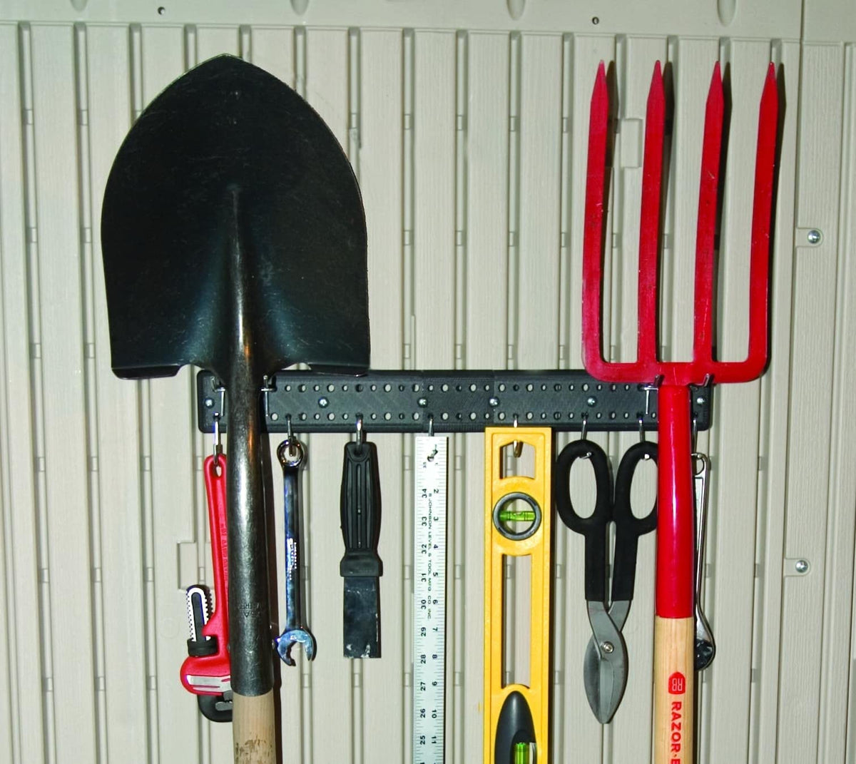 16in Accessory Peg Strips with 10 Tool Hooks by LIFETIME – 6 x 16 x 2 inches, Wood, Brown, Model O113