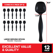 Stock Your Home 12 / 12 Count / Black Serving Spoons
