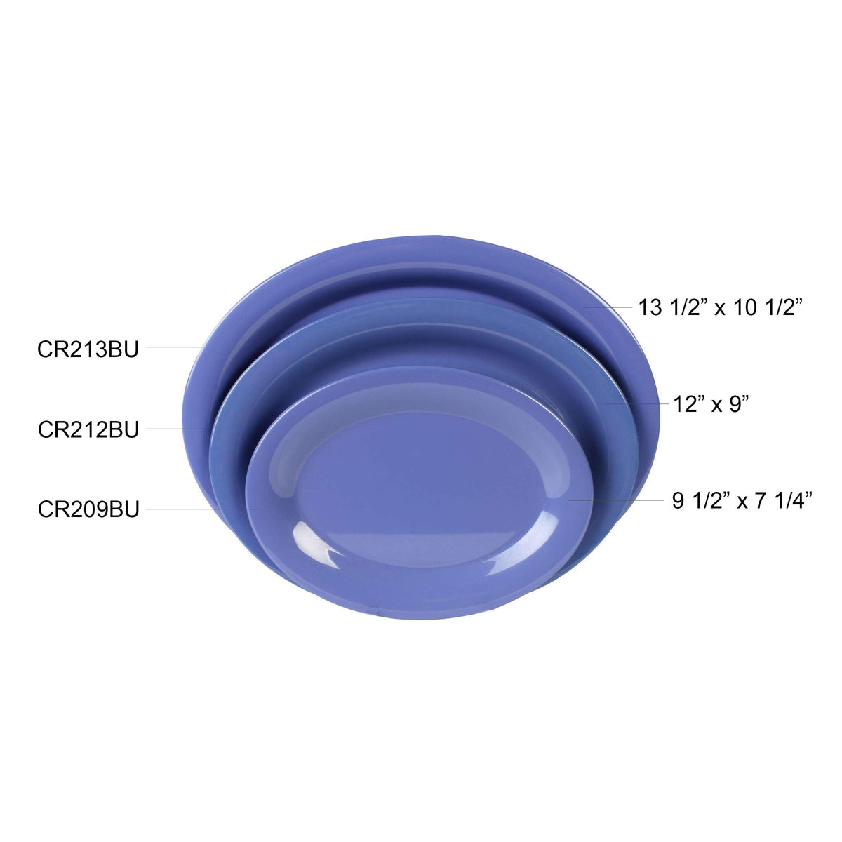 Color purple melamine dinnerware collection 13 1/2" x 10 1/2" platter by Thunder Group – Large, Melamine, Purple, Model CR213BU