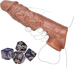 Bigger New Soft Realistic Sleeve ILxd6，Coffee Browne | Extender Sheath for Men Reusable Male Enhancement Extension Sleeve Penisen Extendors Kit
