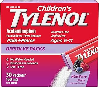 Children's Tylenol Dissolve Packs, 160 mg Acetaminophen, Wild Berry, 30 ct