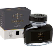 Quink Ink Bottle by Parker – 1.9 fl oz, Glass, Black Ink, Model 1950375