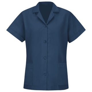 Women's Standard Button Front Tunic by Red Kap – Medium, Polyester, Navy, Model TP23NV SS M