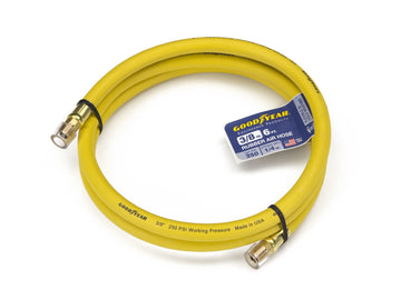 6' x 3/8" Rubber Whip Hose Yellow 250 PSI by Goodyear – 3/8 in. by 6 ft. 250 PSI, Rubber, Yellow, Model 46511