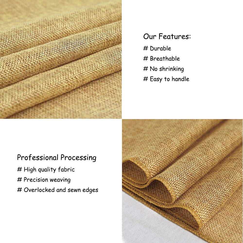 B-Cool Burlap Table Runner, 13x108 Inch, 2 Pack Khaki
