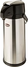 Winco 3 L Lined Stainless Steel Airpot, Body | Keeps hot longer, Restaurant service, Great for Water, Juice, Soft Drinks and Cocktails