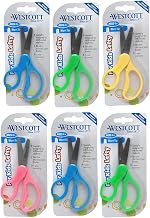 Westcott School Kumfy 5" Metal Blunt Tip, Assorted Colors, Pack of 6 (ACM13594-6)