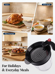 SimCoker Gravy Separator, Bottom Release Design, 4 Cup Black