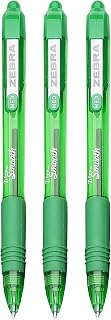 Zebra Technologies Z-Grip Smooth - Retractable Ballpoint Pen - Pack of 3 - Green