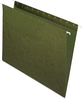 Pendaflex Recycled Hanging Folders, Letter Size, Standard Green, 25/BX (81600), Standard Green - No Tabs