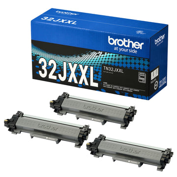 Genuine TN32JXXL Set of 3 Toner Cartridges by Brother – A4, Black, Pack of 3, Model TN32JXXL-V3