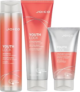 Joico YouthLock Set Formulated With Collagen | Youthful Body & Bounce | Reduce Breakage & Frizz | Soften & Detangle Hair | Boost Shine | Sulfate Free | With Arginine