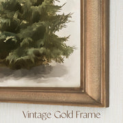 Oriental Cherry Framed Canvas Wall Art, 13.8 x 11 Inches, Gold Green Ivory