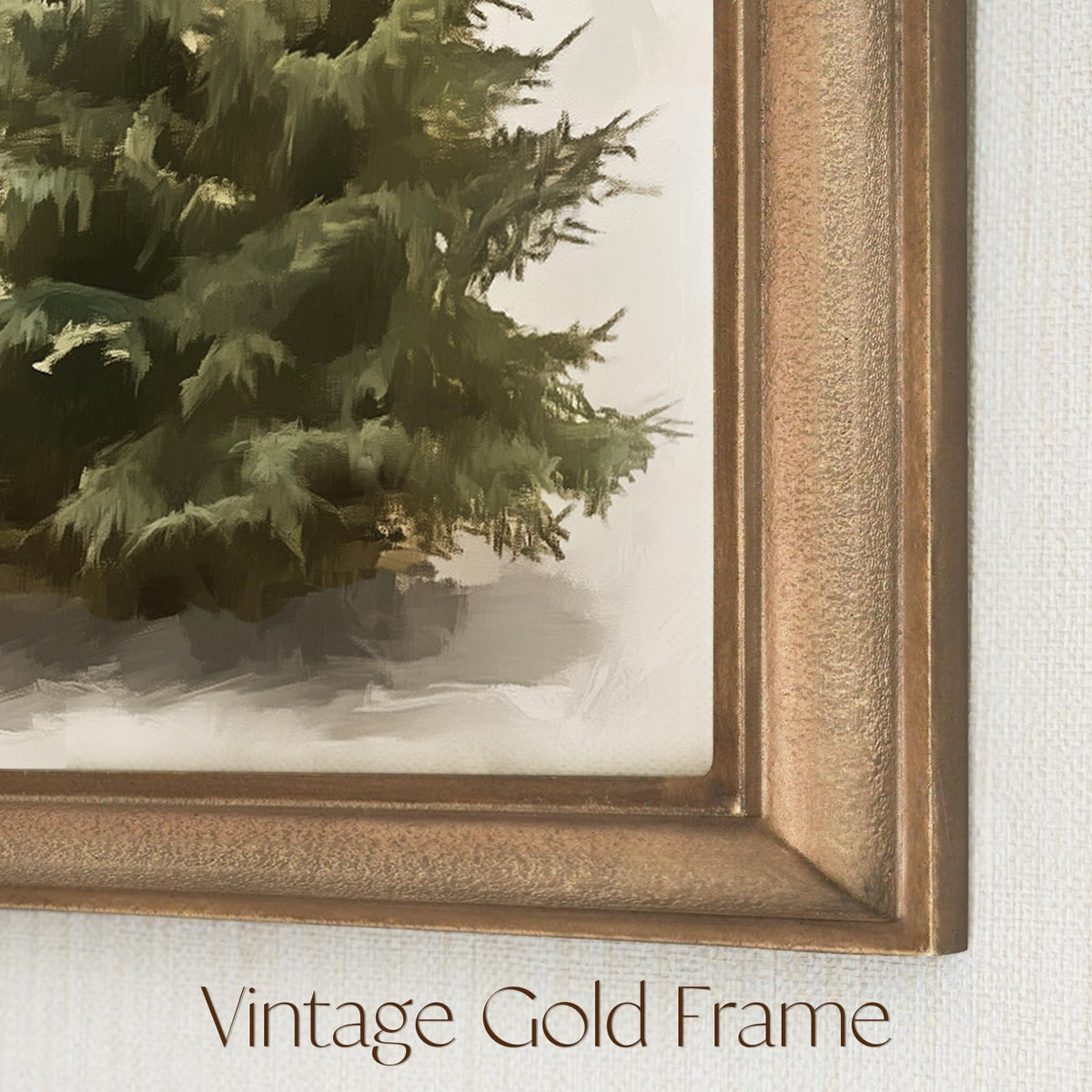 Oriental Cherry Framed Canvas Wall Art, 13.8 x 11 Inches, Gold Green Ivory